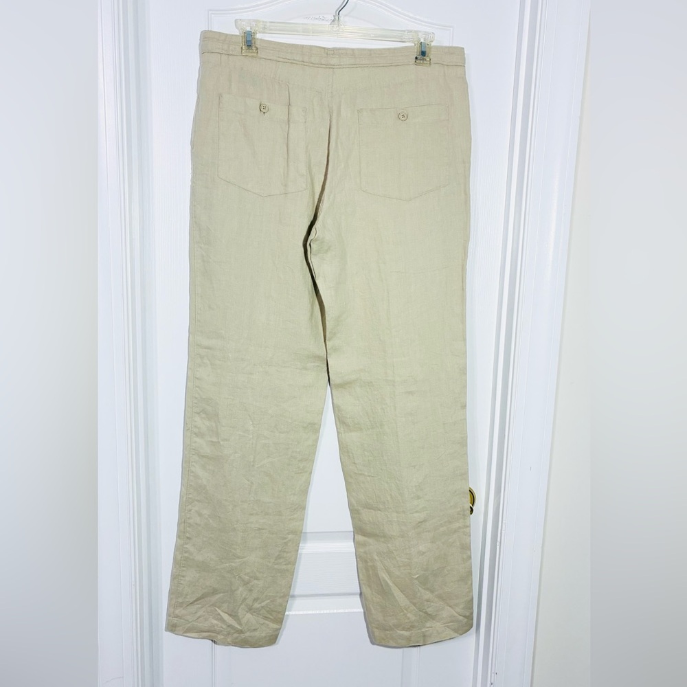 NWT Toscano LINEN Drawstring Pants Tan Men’s Medium - Picture 2 of 10